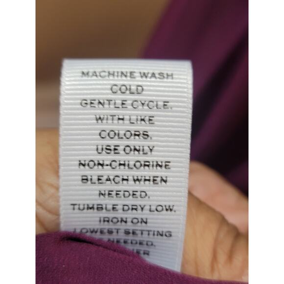 Stylus Top Women’s Size Medium Purple 100% Polyester Peplum Hem Bell Sleeves - Picture 9 of 11